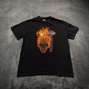 Harley Davidson Flaming Skull Tee